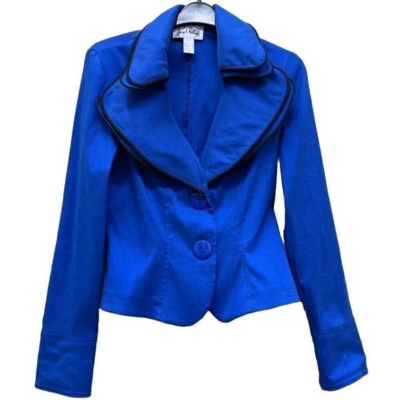 Joseph Ribkoff Jackets & Blazers - JOSEPH RIBKOFF Blue Puffed Collar Women’s Blazer Jacket (2)